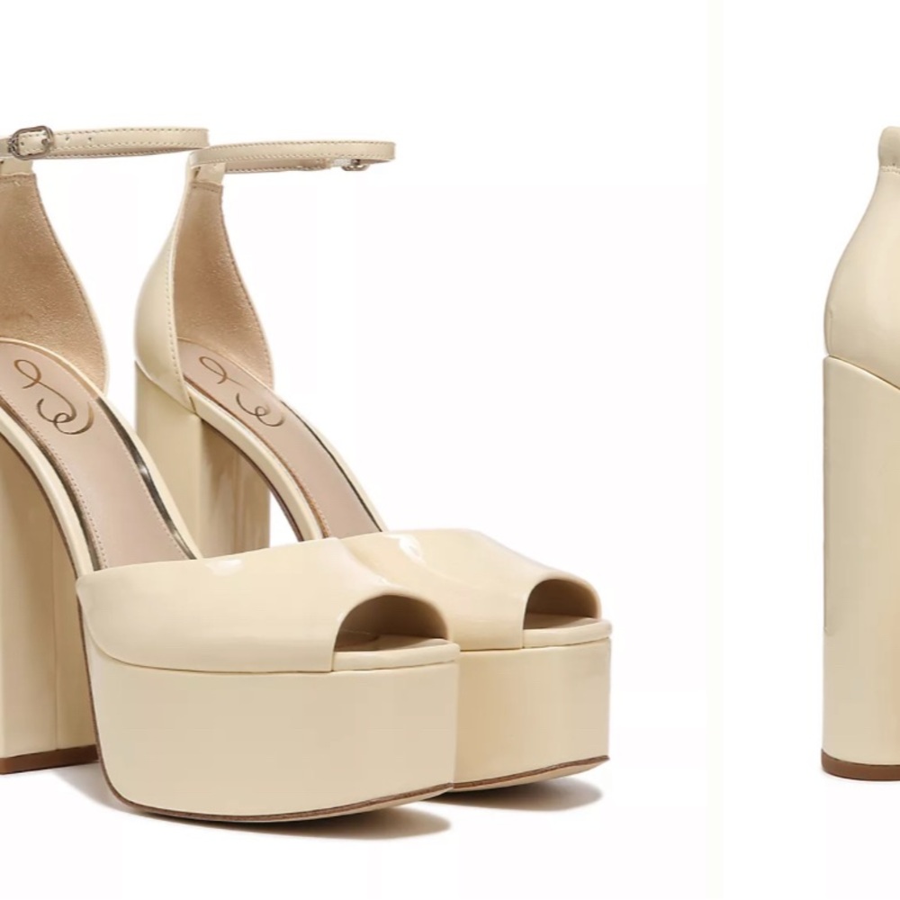 Sam Edelman Cream Platform Heels